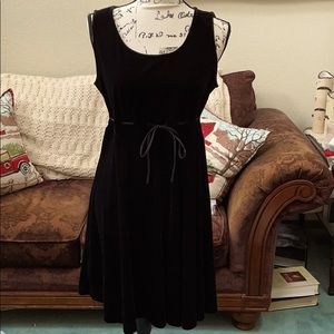 Vintage Liz Sport  Black Velvety Velour Dress